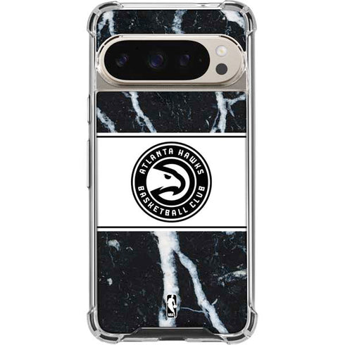 NBA Atlanta Hawks Marble Pixel 9/9 Pro Clear Case